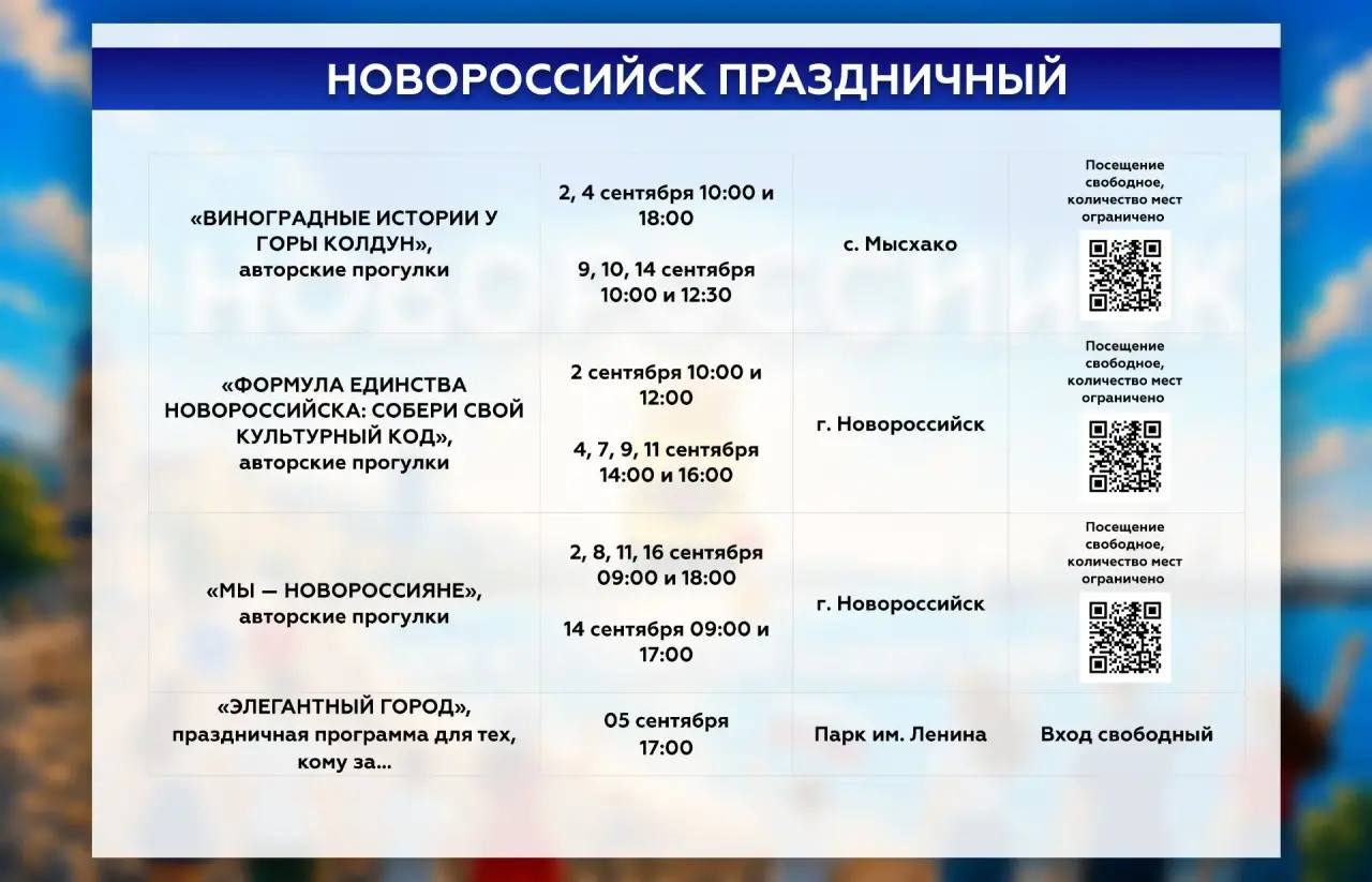 🎉 Большая праздничная программа ждет новороссийцев в честь Дня города