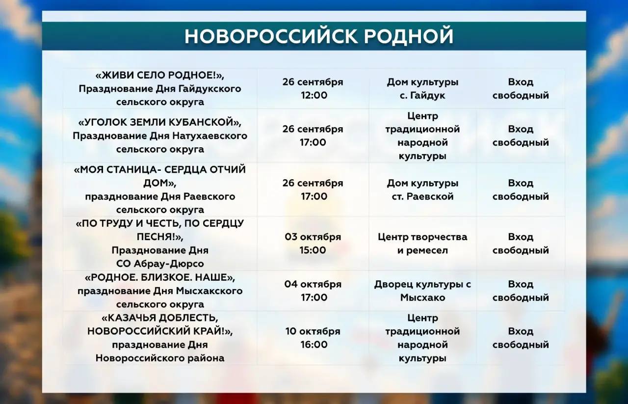 🎉 Большая праздничная программа ждет новороссийцев в честь Дня города