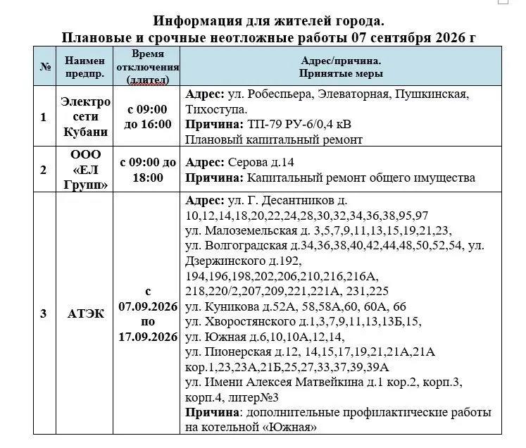 📌Информируем Вас о плановых работах на 07.09.2026