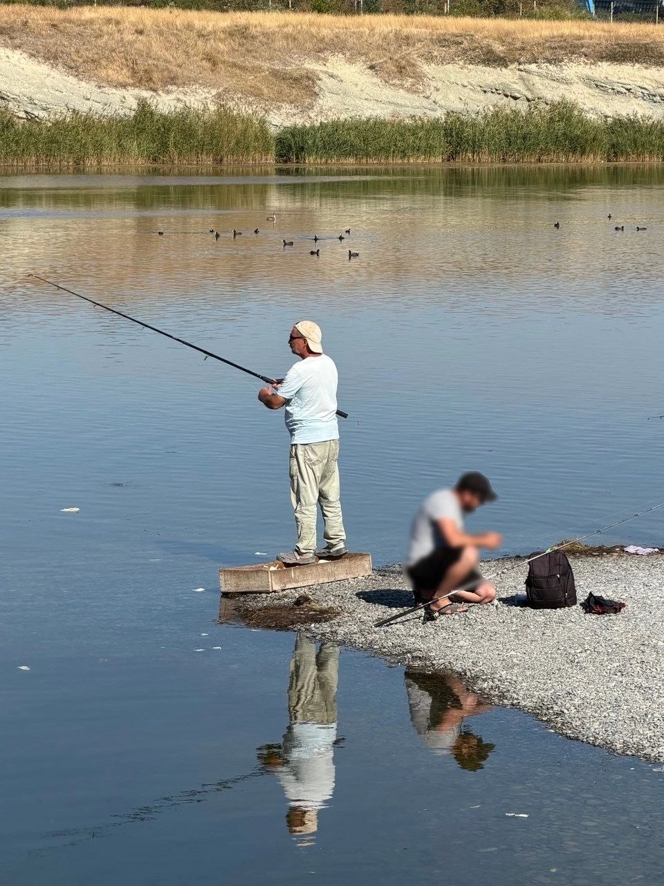 😕Кормушки делали курсанты Морского колледжа и горожане. Не для наглых рыбаков, а для водоплавающих птиц и нутрий 🦆🦢🦦 которым горожане приносят и укладывают в кормушки угощения.