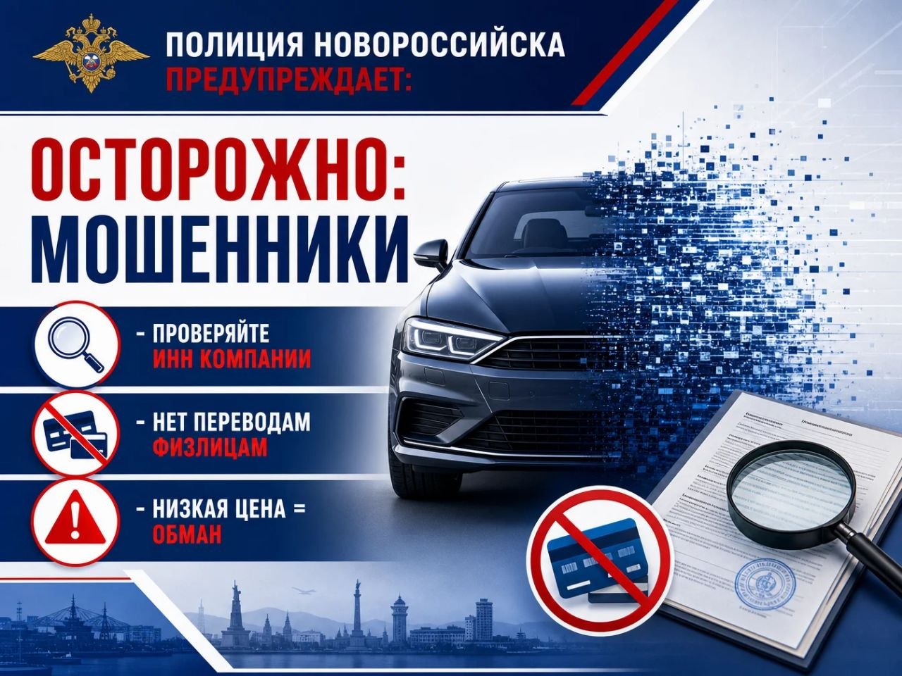🚗 Автомобиль из-за границы оказался обманом: жительница Новороссийска перевела мошенникам 2,5 млн рублей