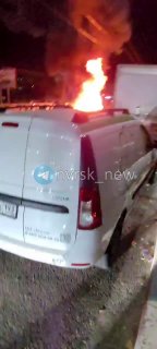 Ещё видео горящего сегодня мотоцикла на пр. Дзержинского.